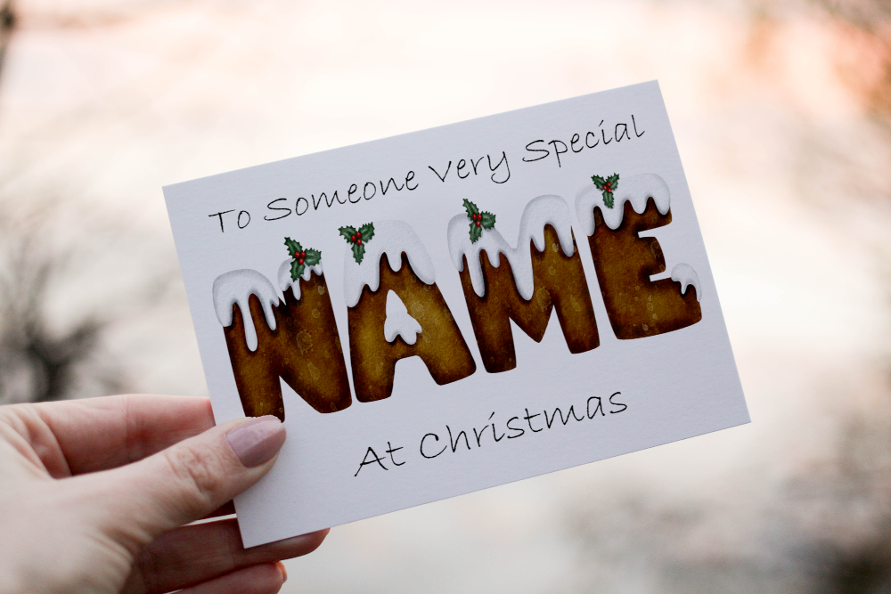 Someone Special At Christmas Card, Letter Art Christmas Pudding - Click Image to Close